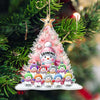Pinky Christmas Tree Cute Snowman Grandma Mom Kids Personalized Ornament LPL16NOV23TP2