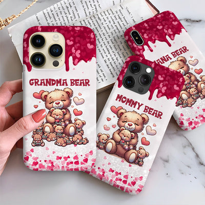 Grandma Bear With Cute Grandkids Personalized Phone case HTN15JAN24TP4