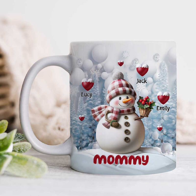 Cute Christmas Snowmy Grandma Mom Hugging Sweet Heart Kids Personalize -  HumanCustom - Unique Personalized Gifts Made Just for You