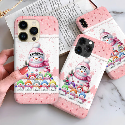Sweet Cute Christmas Pinky Snowman Grandma Mom Kids Personalized Phone Case LPL17NOV23TP1