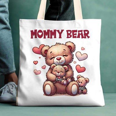 Grandma Bear With Cute Grandkids Personalized Tote Bag HTN26JAN24TP1