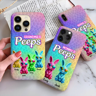 Grandma's Peeps Leopard Pattern Colorful Bunny Kids Personalized Silicone Phone Case VTX14MAR24TP1