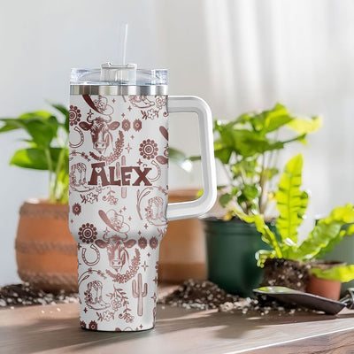 Highland Cow Personalized Tumbler With Straw HTN03JAN24TP2