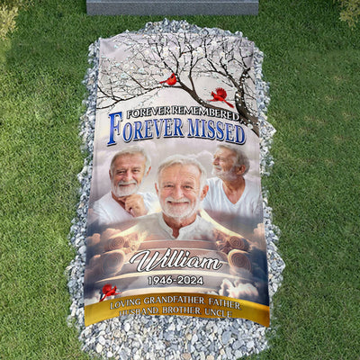 Custom Photo Forever In Our Hearts Memorial Grave Blanket NVL02MAR24NY2