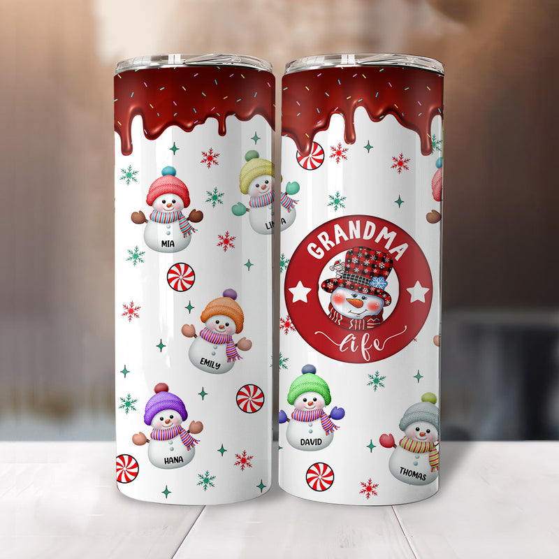 Christmas Grandma Snowman With Kids - Personalized Skinny Tumbler - NT -  HumanCustom - Unique Personalized Gifts Made Just for You