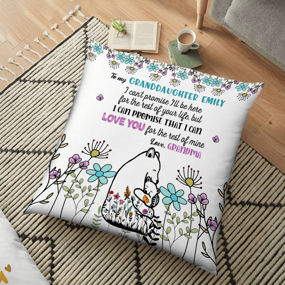 Personalized Bear Nana Floral Pillow - NTD22FEB24NY2
