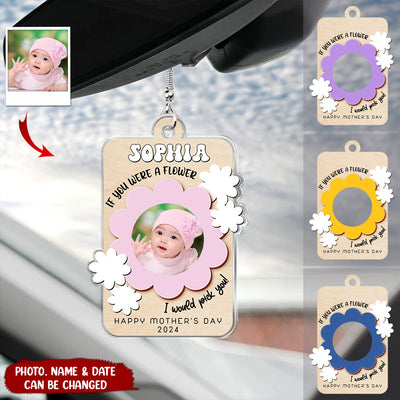 Flower Baby Photo Personalized Car Ornament Mother's Day Gift HTN06MAR24NY2