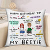 Personalized Happy Birthday To My Bestie Pillow VTX12DEC23NY2