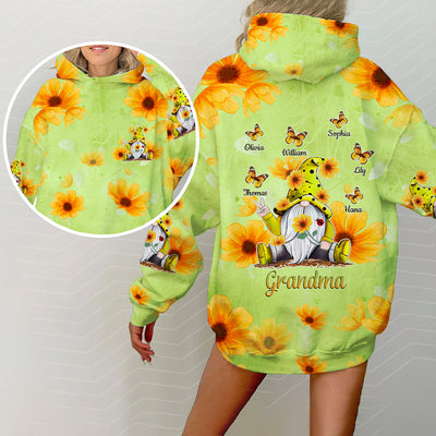 Personalized Grandma Nana Mom Gnome Butterfly Kids Hoodie NVL18MAR24NY2