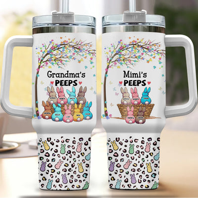 Grandma's Peeps Easter Bunny Personalized Tumbler With Straw HTN22JAN24NY1