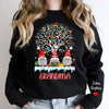 Christmas Holiday Gnomes Grandma With Grandkids Name On Sleeve Personalized Sweatshirt HTN01DEC23NY2