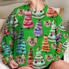 Christmas Upload Kitten Pet Cat Photo, Colorful Pine Tree Personalized Sweater NVL10NOV23NY3