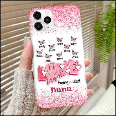 Pinky Vibe Love Being Called Grandma Mom Butterfly Kids Personalized Phone Case NVL05JAN24NY1