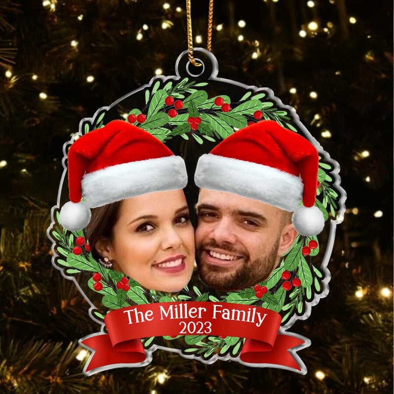 Family Photo Acrylic Ornament, Portrait Christmas Ornament