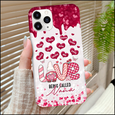 Valentine Gnome Loves Being Called Grandma Mom Sweet Heart Kids Personalized Phone Case NVL15JAN24NY1