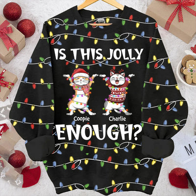 Is This Jolly Enough Hanging Cat Personalized 3D Sweater NVL09OCT23NY1