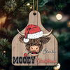 Mooey Christmas Highland Cow Custom Name, Love Cow Breeds Farm Cattle Personalized Ornament LPL22NOV23NY1