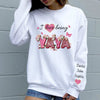 I Love Being Mama Pink Leopard Pattern Personalized Sweatshirt Sleeve Custom Gift For Grandma/ Mom VTX17JAN24NY1