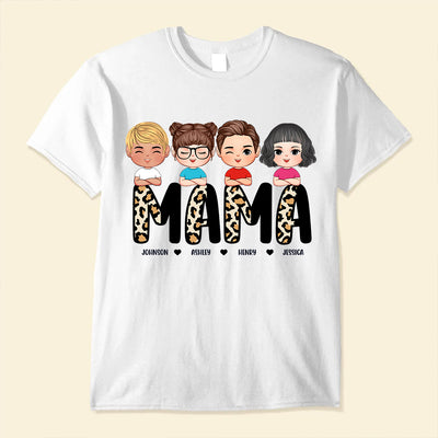 Leopard Mama Nana Title - Birthday, Loving Gift For Mom, Mum, Mother, Grandma, Grandmother - Personalized Shirt NVL29FEB24NY1