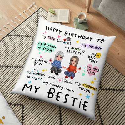 Personalized Happy Birthday To My Bestie Pillow VTX12DEC23NY2