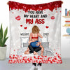 You have my heart and my *ss Couple Valentine Personalized Fleece Blanket HTN18JAN24NY1