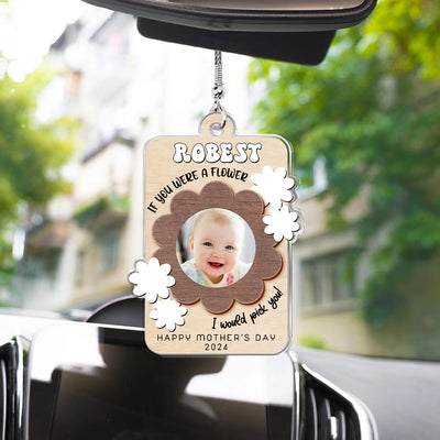 Flower Baby Photo Personalized Car Ornament Mother's Day Gift HTN06MAR24NY2