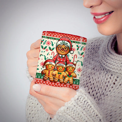 Personalized Christmas Accent Mug - Custom Grandma And Kids Gingerbread - NTD21NOV23NY1