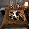 Love Cow Breeds Highland Holstein Cow Cattle Farm Leather Texture Personalized Bedding Set LPL19FEB24NY1