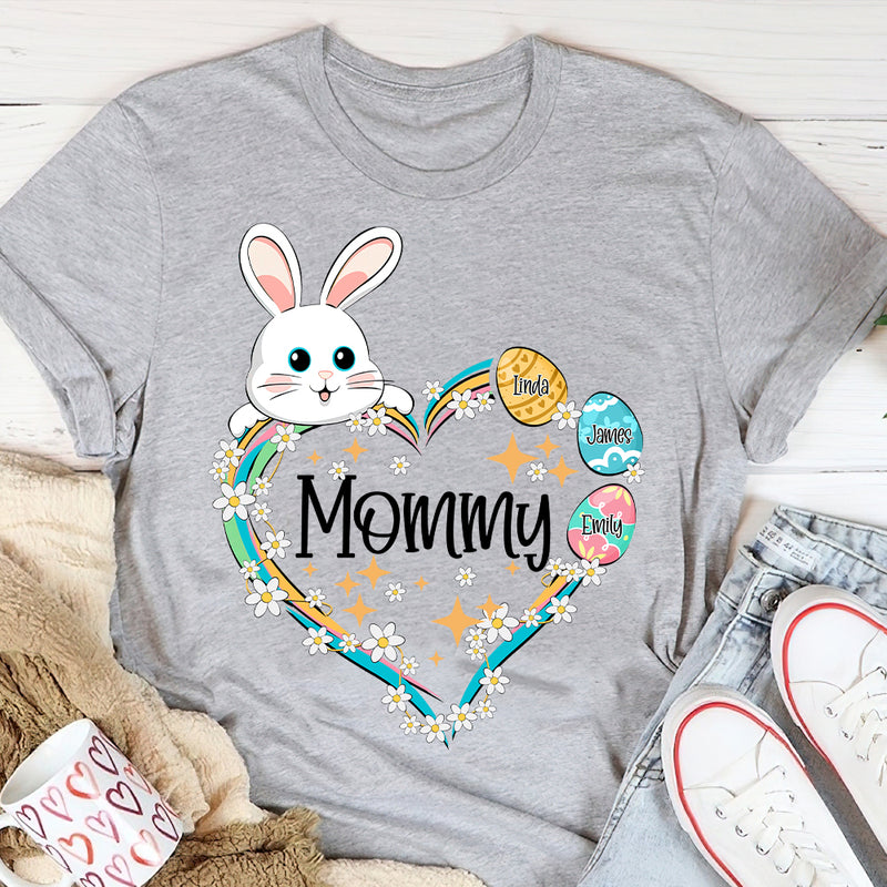 Personalized Grandma Easter Rabbit Heart, Custom Name Kid Bunny T-Shirt ...