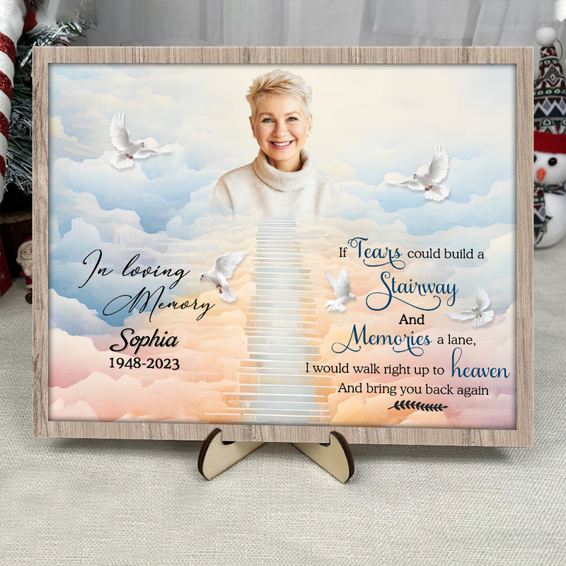 Discover Memorial Upload Photo Family Loss, Stairway To Heaven Personalized Wood Plaque