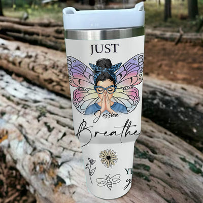 Messy Bun Positive Affirmation Personalized 40Oz Tumbler Gift For Mom Daughter Sister VTX07DEC23NY1