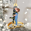 Couple Portrait, Firefighter, Nurse, Police Officer, Military, Chef, EMS, Flight, Teacher, Gifts by Occupation Wedding Ring Personalized Acrylic Ornament HTN19OCT23NY1