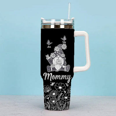 Flower Gnome Grandma Mom Butterfly Kids Personalized Tumbler With Straw HTN11MAR24CA1