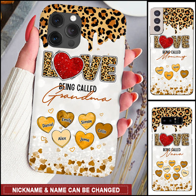 LOVE Being Called Grandma - Leopard Pattern - Personalized Phone Case - NTD20JAN24NY2
