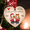 Christmas Pretty Doll Besties Sisters I wish you lived next door Personalized Ceramic Ornament CTL27OCT23CT1