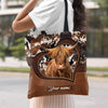Retro Country Farm Love Cows Cattle Black And Brown Cowhide Leather Pattern Personalized Tote Bag LPL04DEC23CT1