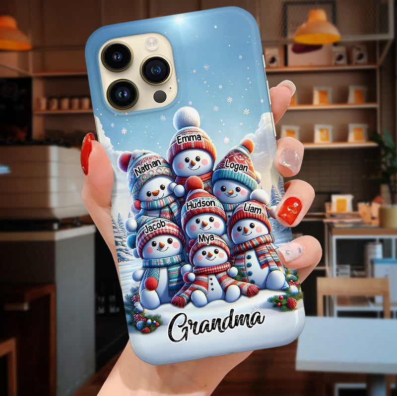 Discover Christmas Snowman Grandkids Personalized Phone case