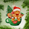 Cute Christmas Custom Name Gingerbread On Latte Cup Personalized Ornament CTL17NOV23CT2