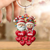 Christmas Grandma & Grandpa Mom & Dad Gnome With Heart Kids Personalized Acrylic Keychain VTX11DEC23CT1