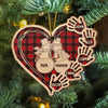 Couple Snowman Grandma Grandpa Hand Grandkids Personalized Wood Custom Shape Ornament HTN13NOV23CT1