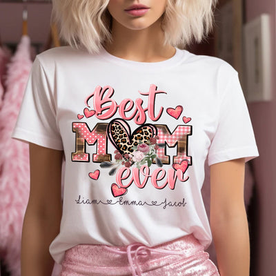 Best Grandma/Mama Ever Pink Leopard Personalized T-shirt/ Sweatshirt & Hoodie VTX16FEB24CT1