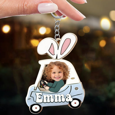 Personalozed Cute Customizable Little Kid Easter Bunny Car Keychain - NTD19FEB24CT1