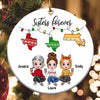 I Wish You Lived Next Door Personalized Circle Ceramic Ornament Christmas Gift For Sisters Besties CTL15NOV23CT1
