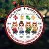 Sisters Will Always Be Connected By The Heart Personalized Circle Ceramic Ornament Christmas Gift For Sisters Besties CTL22NOV23CT2