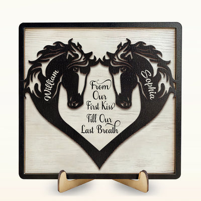 Couple Horse Heart God Blessed The Broken Road That Led Me Straight To You Personalized Plaque CTL03JAN24CT1