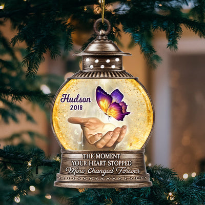 Christmas Lantern Memorial Butterfly Cardinal Personalized Wood Custom Shape Ornament HTN17NOV23CT1