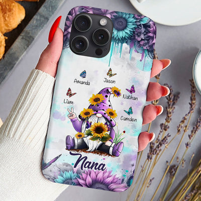 Flower Gnome Grandma With Butterfly Grandkids Personalized Phone case CTL26FEB24CT1