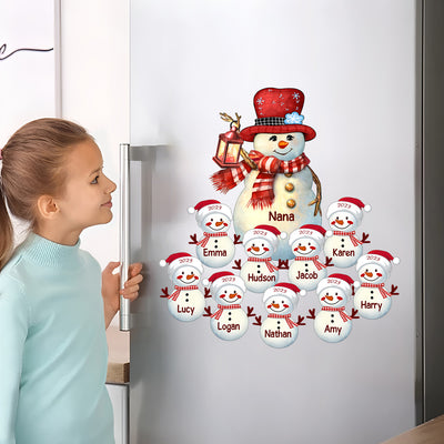 Snowman Christmas Grandma With Grandkids Personalized Sticker Decal HTN23OCT23CT4