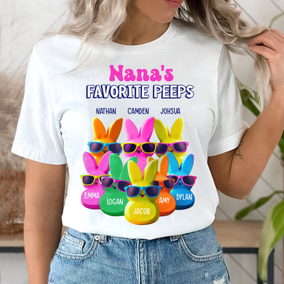 Grandma's Favorite Peeps With Cool Bunnies Kids Personalized T-shirt VTX11MAR24CT1