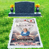 Memorial Upload Photo Wings In Heaven, In Loving Memory, Forever In My Heart Personalized Grave Blanket LPL03MAR24CT1